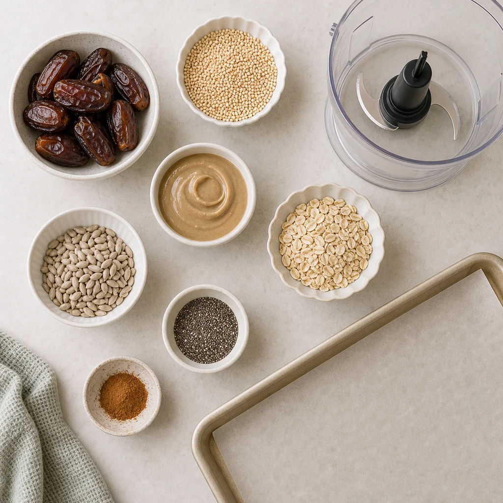 Honey Free Date Amaranth Energy Balls Sunflower Seeds ingredients image for TinyTummyTreats