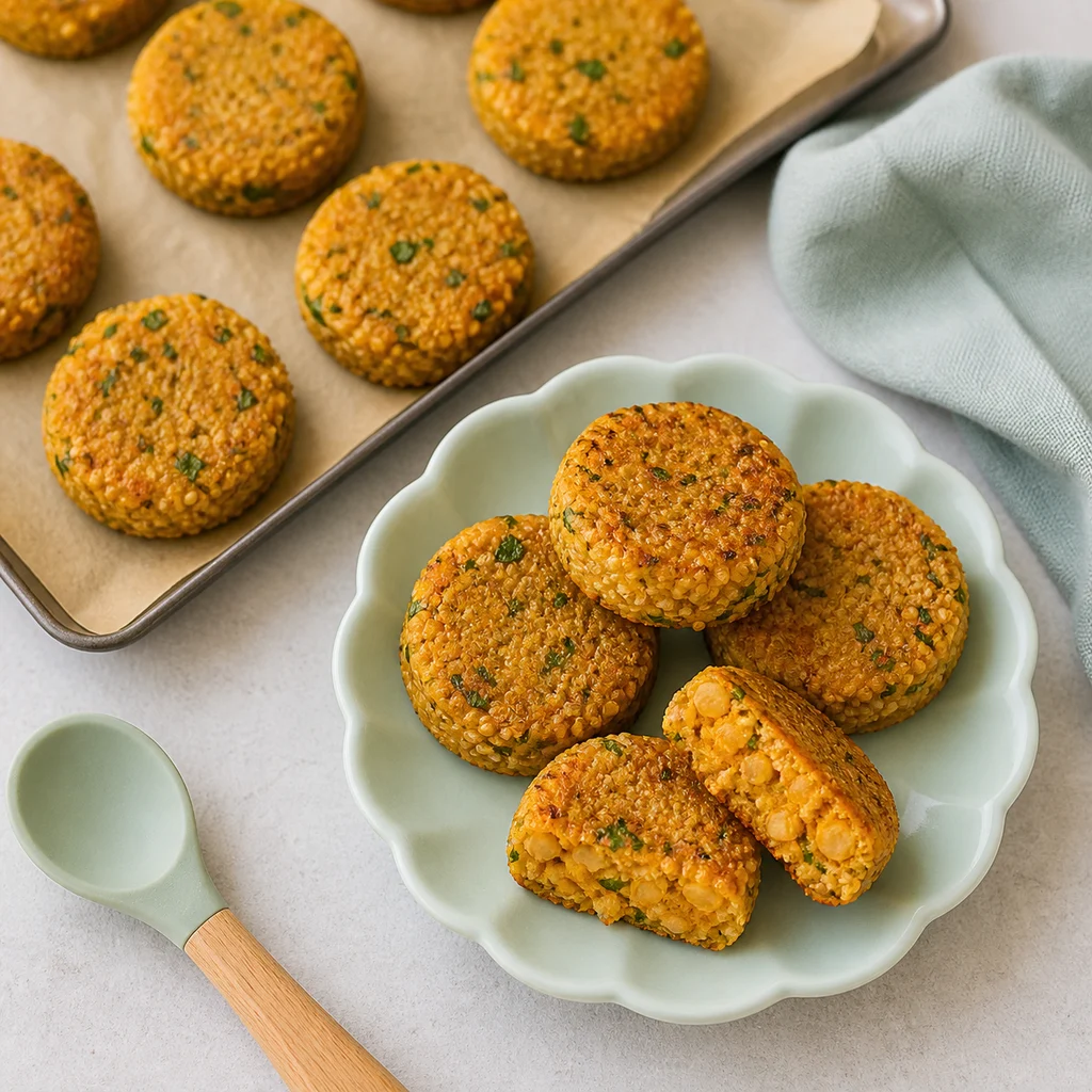 Iron Boosted Savory Amaranth Chickpea Patties Sweet Potato process image for TinyTummyTreats