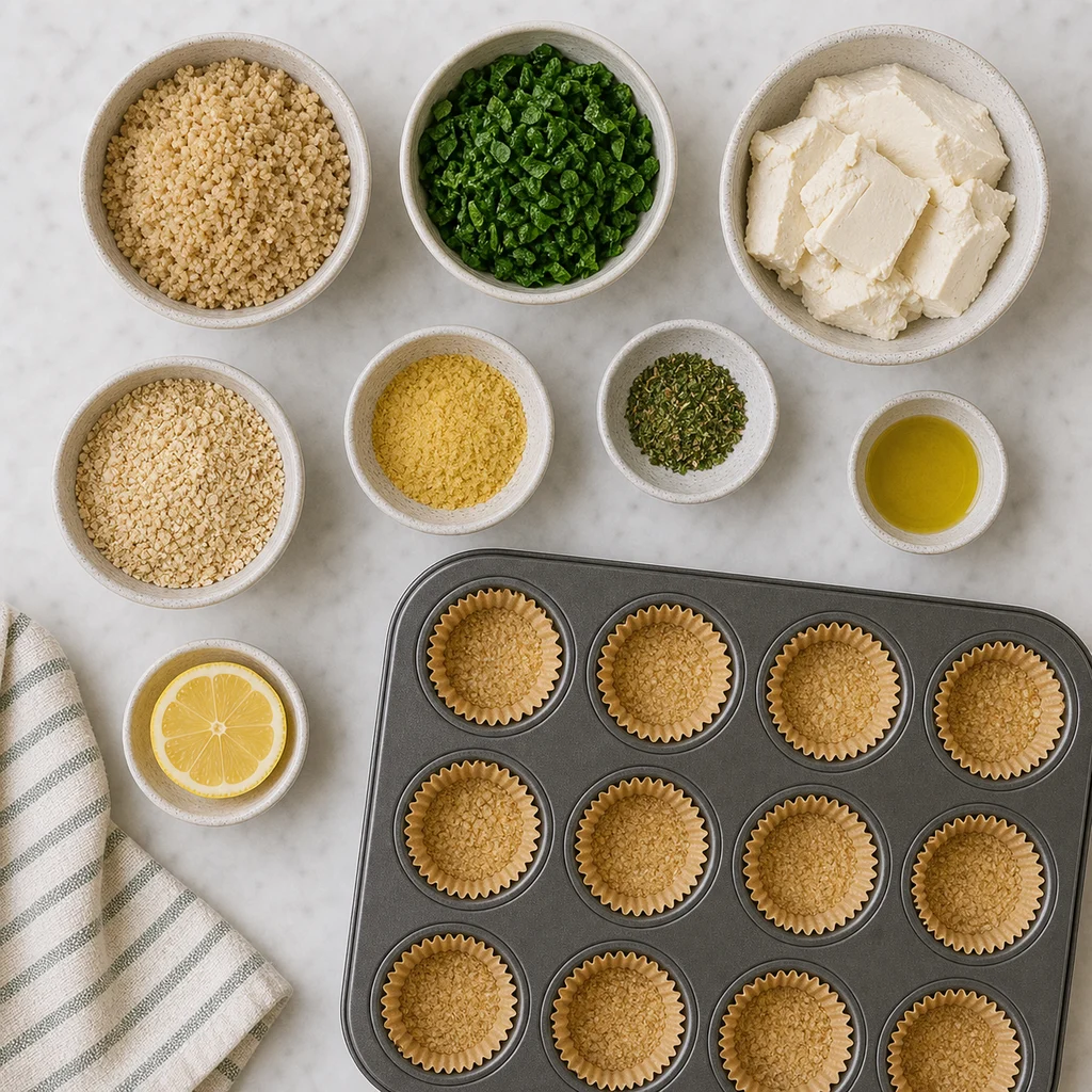 Iron Enriched Vegan Amaranth Spinach Mini Cheesecakes ingredients image for TinyTummyTreats
