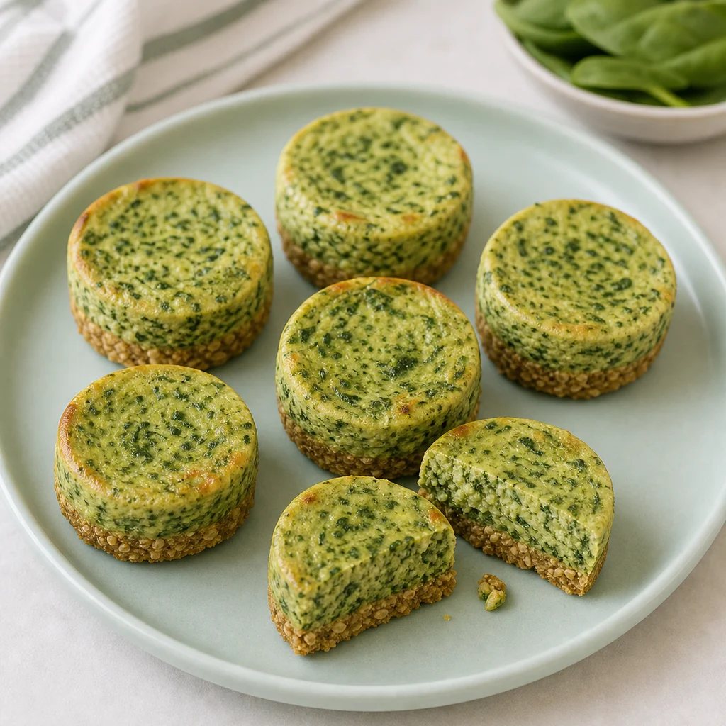 Iron Enriched Vegan Amaranth Spinach Mini Cheesecakes process image for TinyTummyTreats