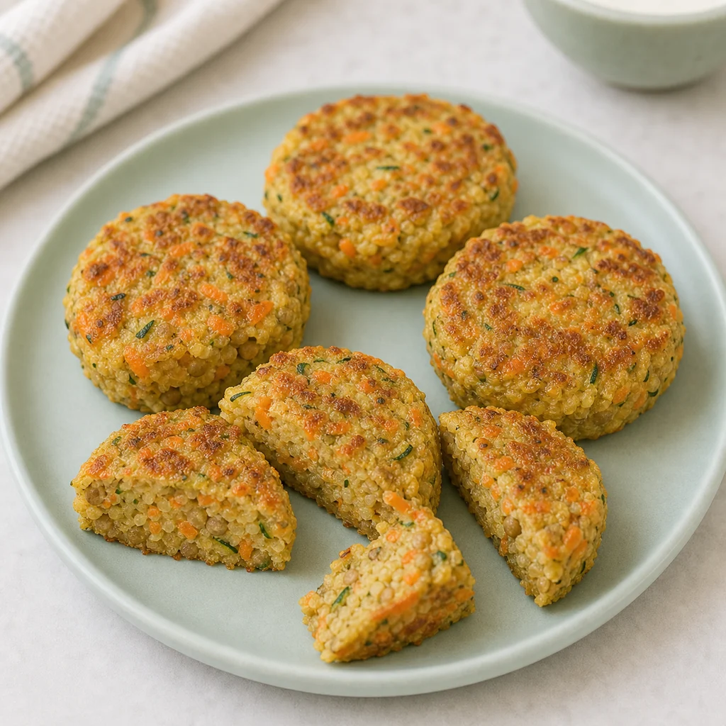 Iron Rich Amaranth Lentil Savory Pancakes Carrot Zucchini process image for TinyTummyTreats