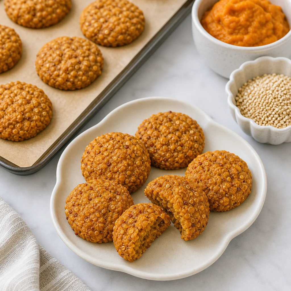 Iron Rich Baked Quinoa Pumpkin Protein Cookies process image for TinyTummyTreats