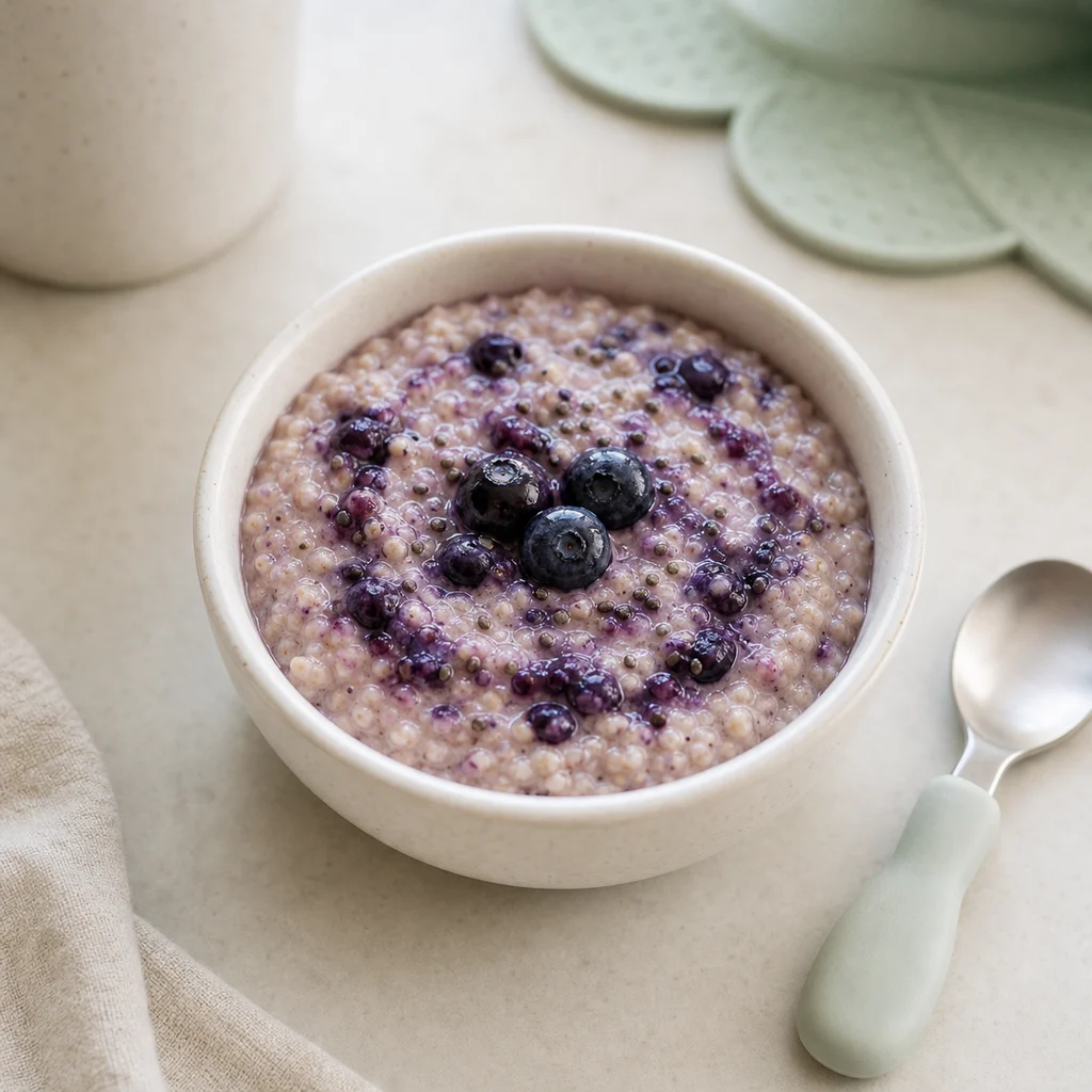 Iron Rich Blueberry Amaranth Porridge Chia Seeds process image for TinyTummyTreats