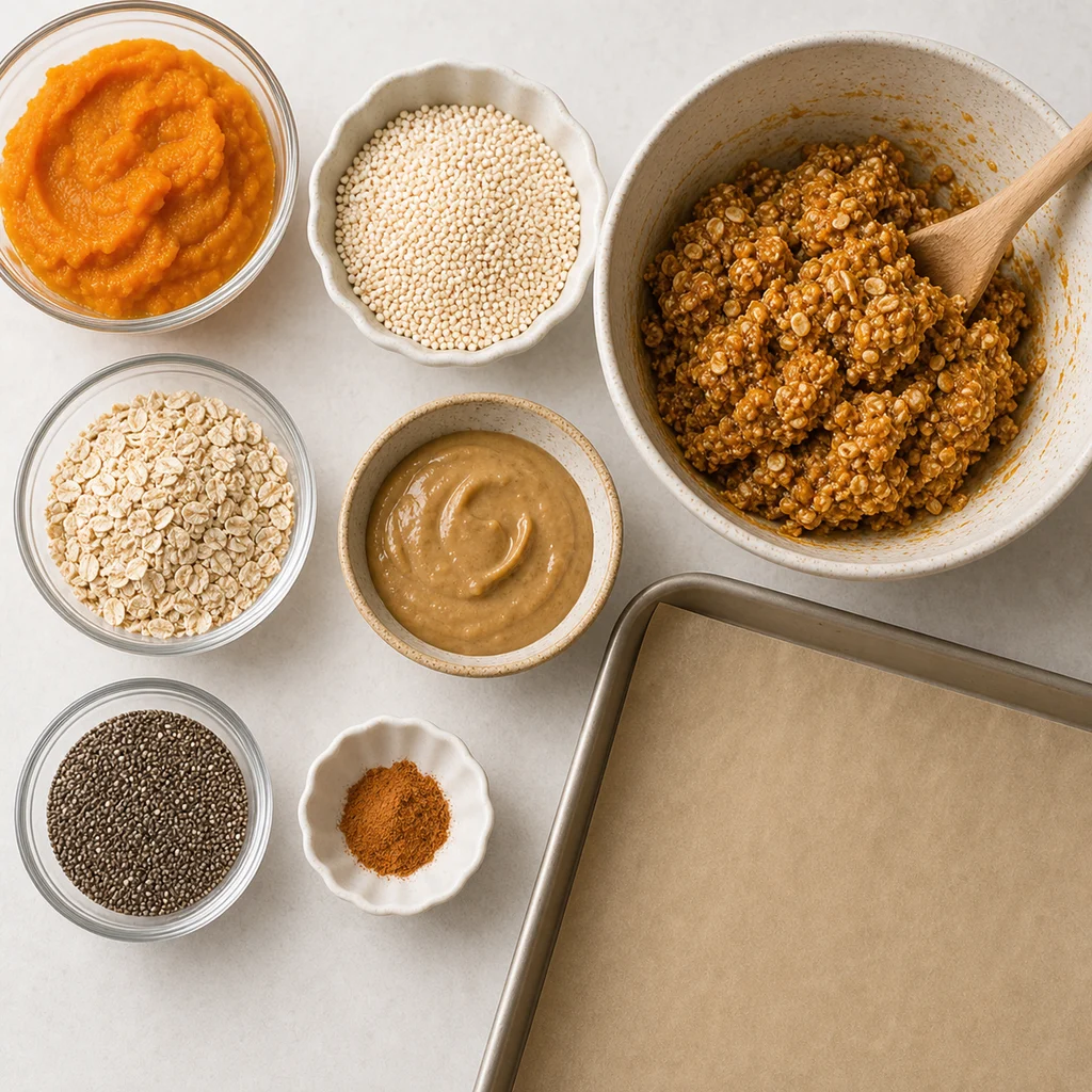 Iron Rich Pumpkin Amaranth No Bake Energy Balls ingredients image for TinyTummyTreats