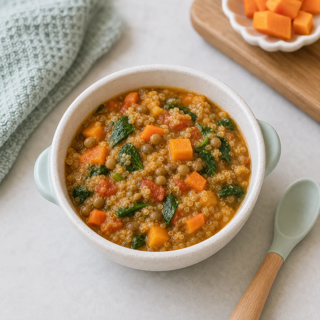 Iron Rich Quinoa Lentil Stew Seasonal Vegetables process image for TinyTummyTreats
