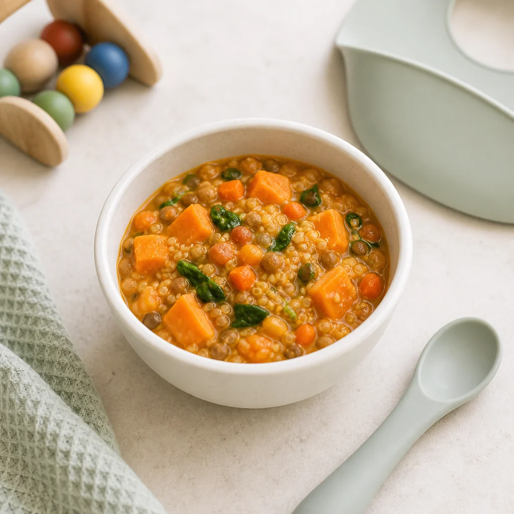 Iron Rich Sweet Potato Amaranth One Pot Stew process image for TinyTummyTreats