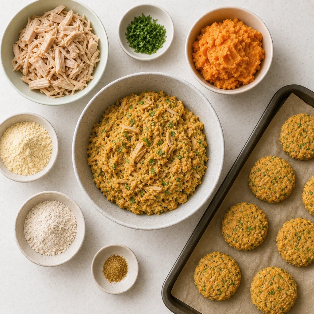 Iron Rich Vegan Jackfruit Sweet Potato Patties Mild Coriander ingredients image for TinyTummyTreats