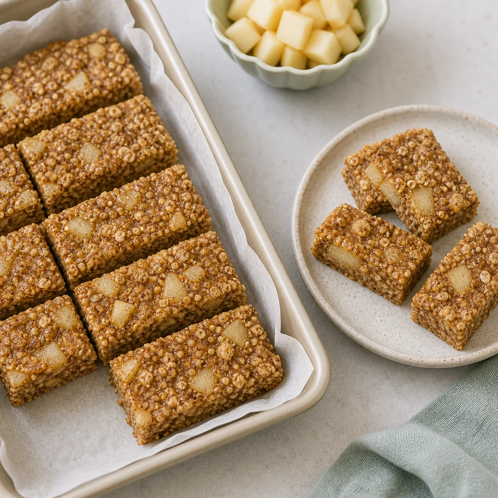Low Sugar Spiced Pear Amaranth Breakfast Bars process image for TinyTummyTreats
