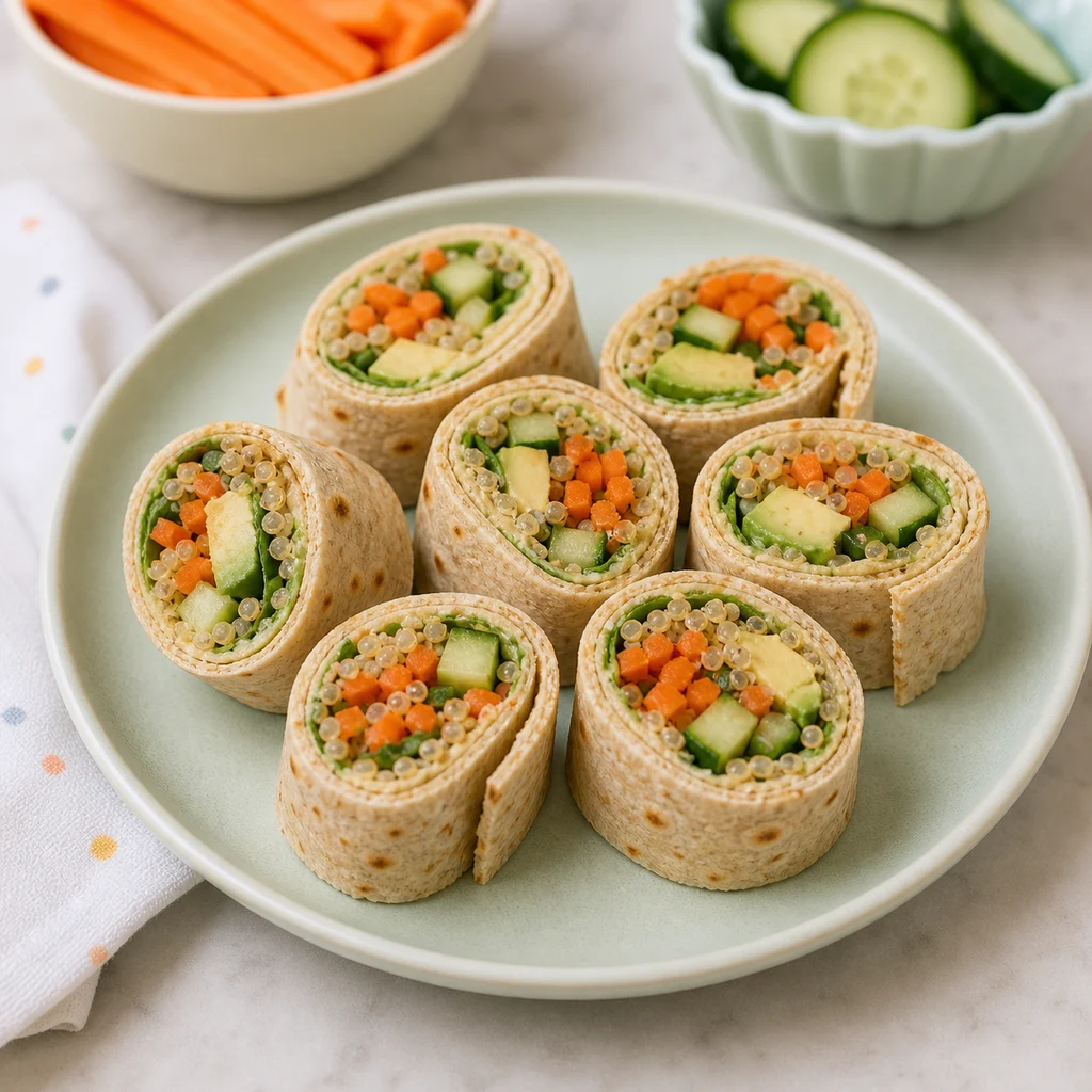 Mildly Spiced Quinoa Vegetable Savory Hand Rolls process image for TinyTummyTreats