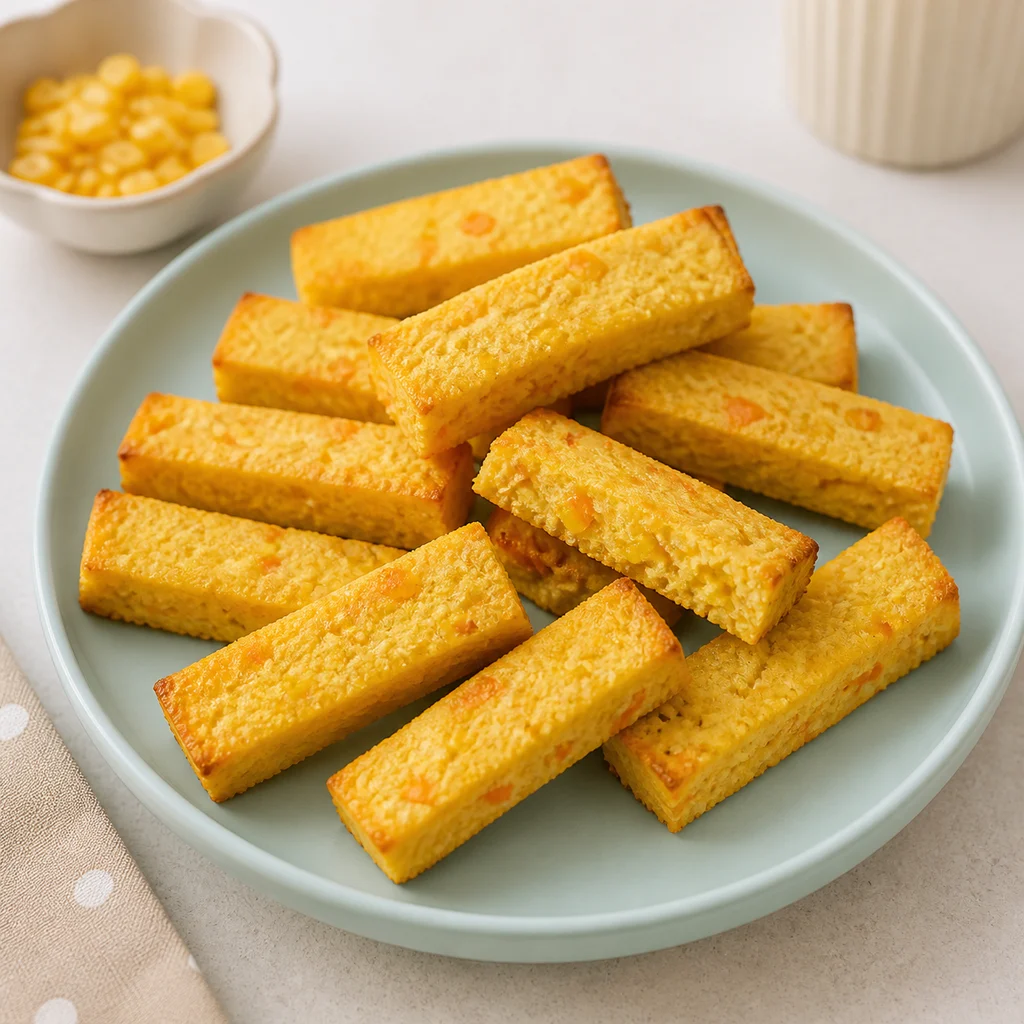 Nourishing Sweet Corn And Carrot Polenta Fingers process image for TinyTummyTreats