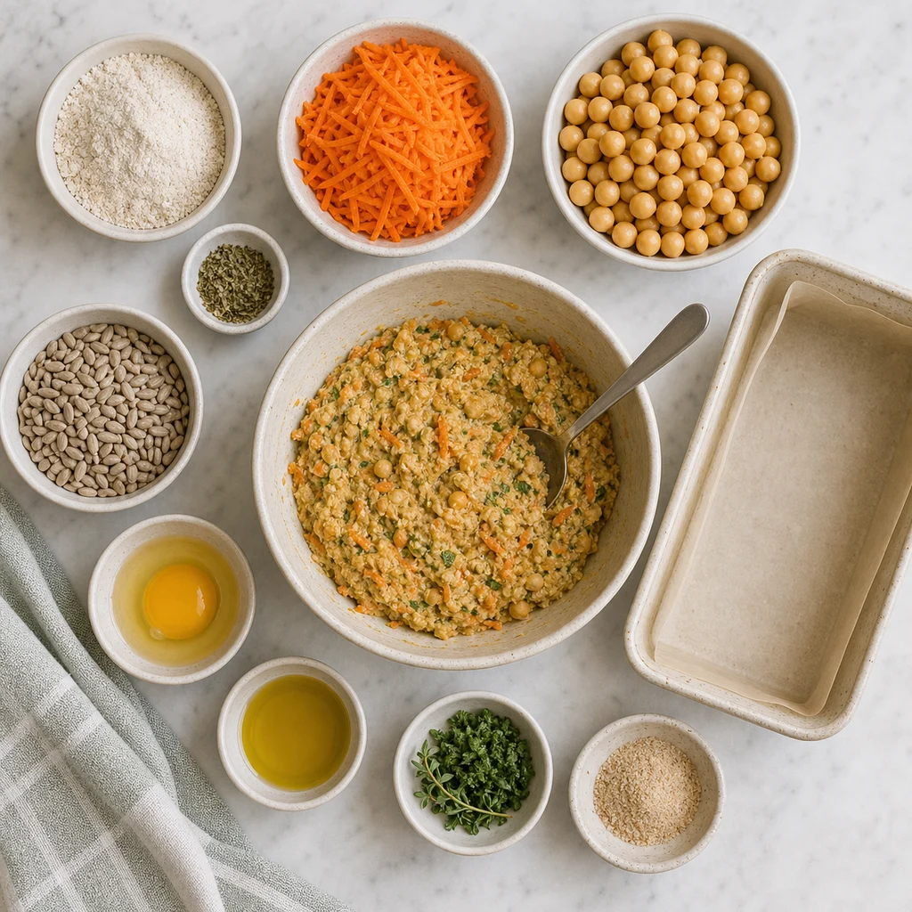 Nut Free Chickpea Sunflower Seed Savory Loaf Mild Herbs ingredients image for TinyTummyTreats