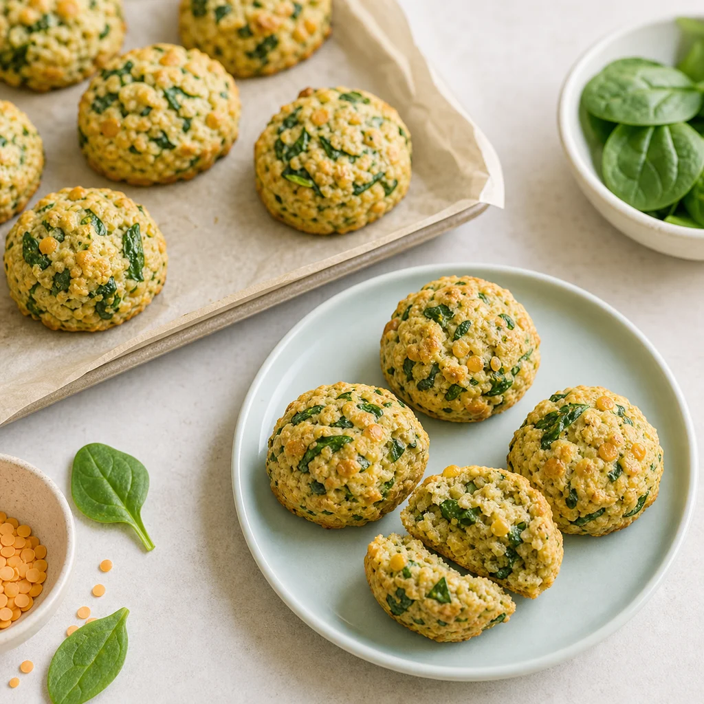 Nut Free Lentil Spinach Mini Savory Scones process image for TinyTummyTreats