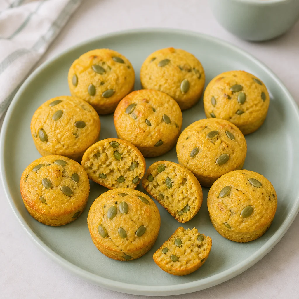 Nut Free Polenta Pumpkin Seed Mini Bites process image for TinyTummyTreats