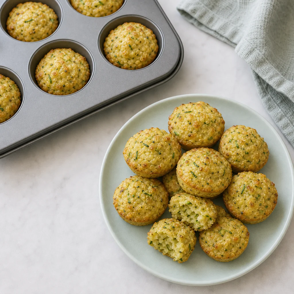 Nut Free Quinoa Zucchini Mini Cupcakes Herbes Provence process image for TinyTummyTreats