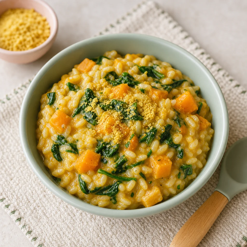 One Pot Butternut Squash Spinach Risotto Nutritional Yeast process image for TinyTummyTreats