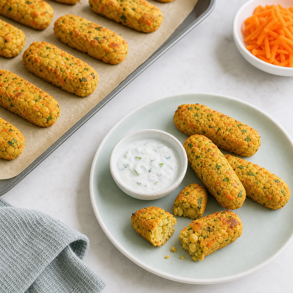 Oven Baked Chickpea Carrot Falafel Fingers process image for TinyTummyTreats