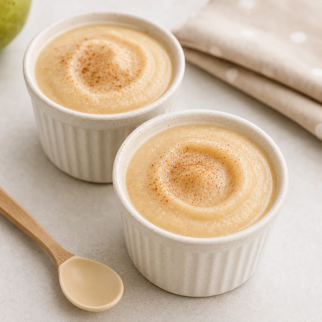 Pear Chickpea Soft Pudding Cinnamon Vanilla process image for TinyTummyTreats