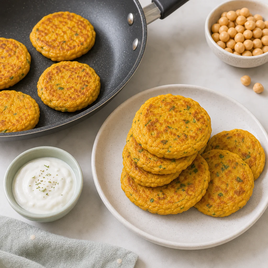 Pumpkin Chickpea Savory Pancakes Mild Curry Spice process image for TinyTummyTreats
