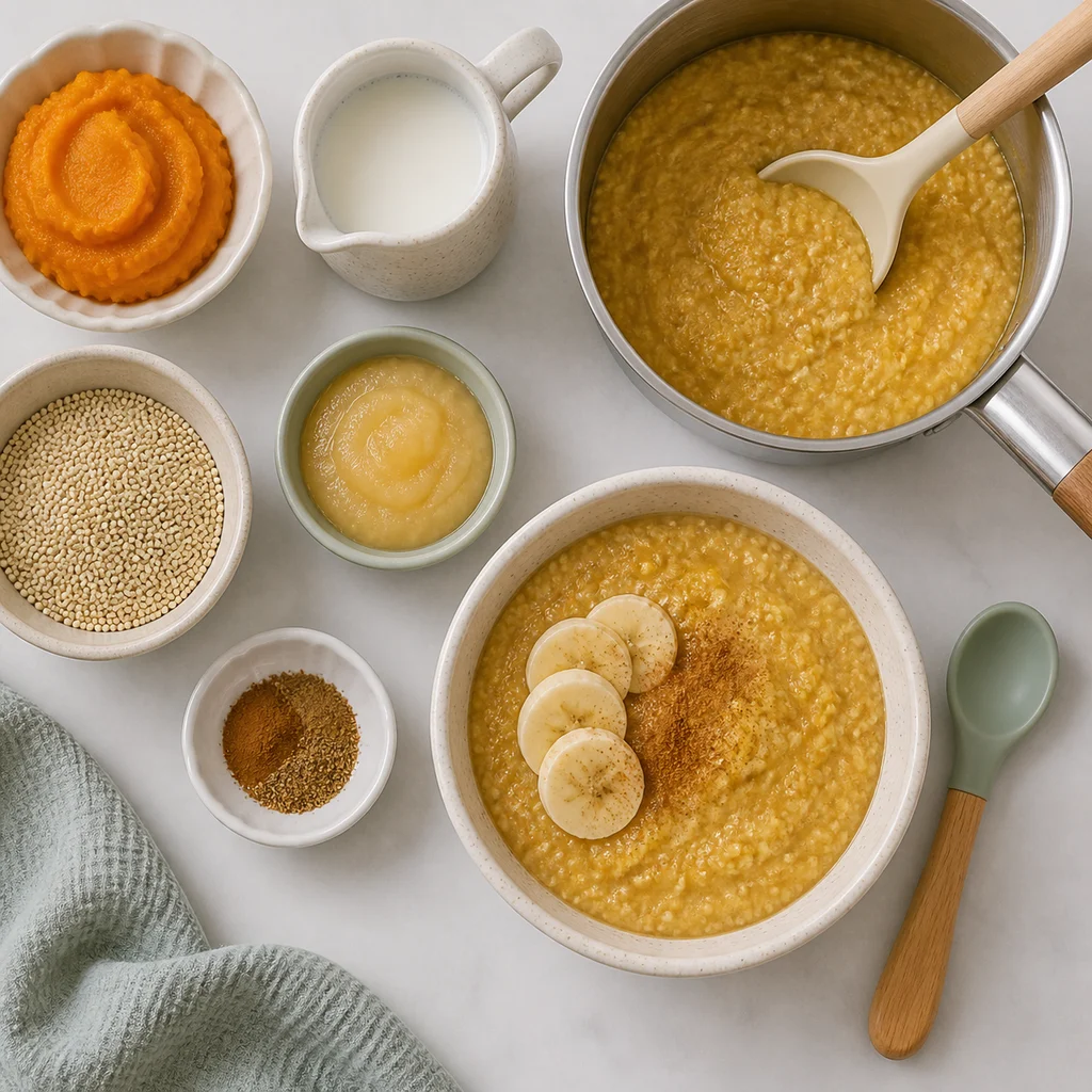 Pumpkin Quinoa Breakfast Porridge Warm Cardamom ingredients image for TinyTummyTreats