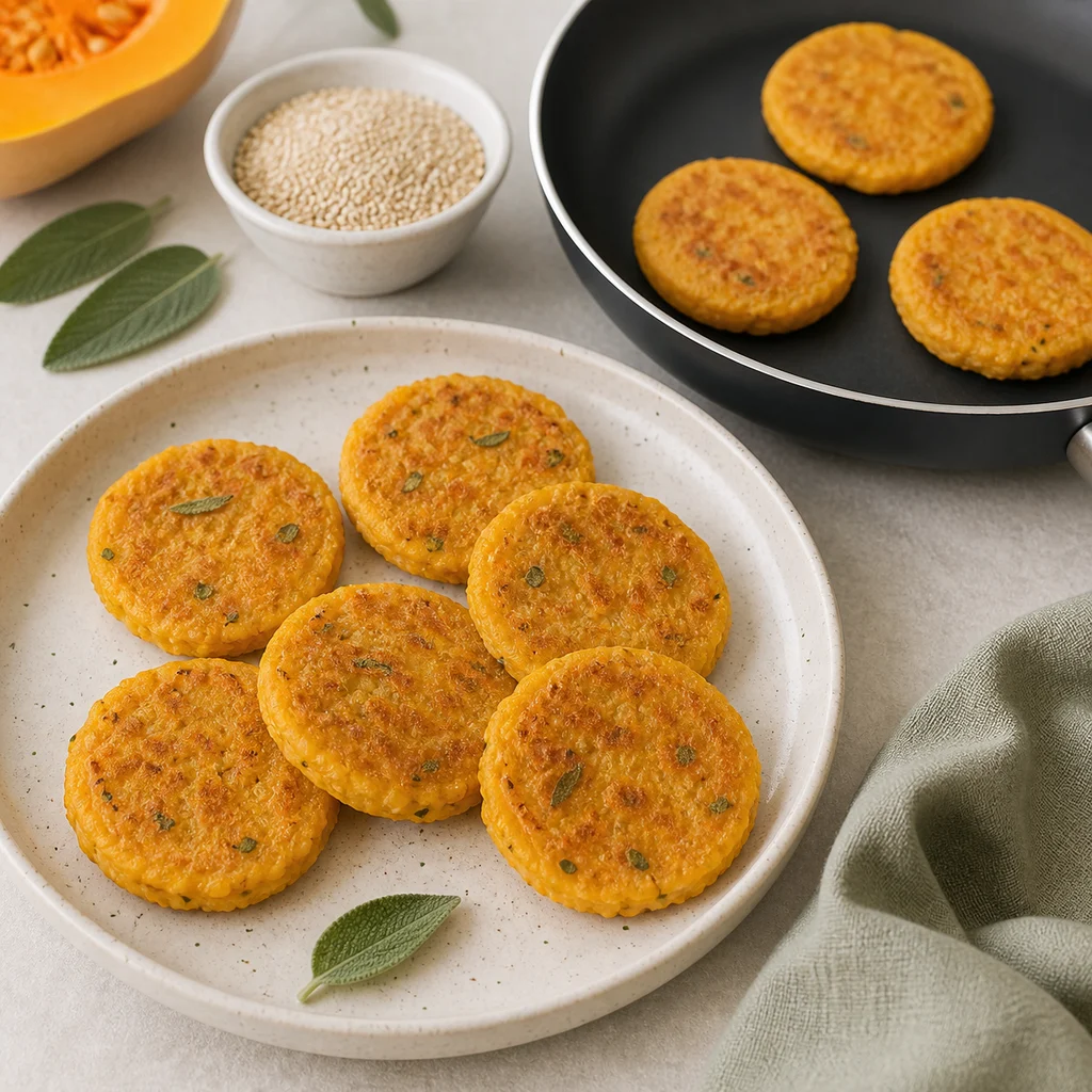 Quinoa Butternut Squash Mini Pancakes Mild Sage process image for TinyTummyTreats