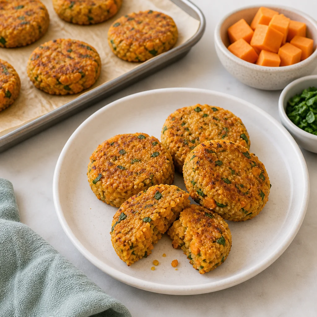 Quinoa Sweet Potato Toddler Patties process image for TinyTummyTreats