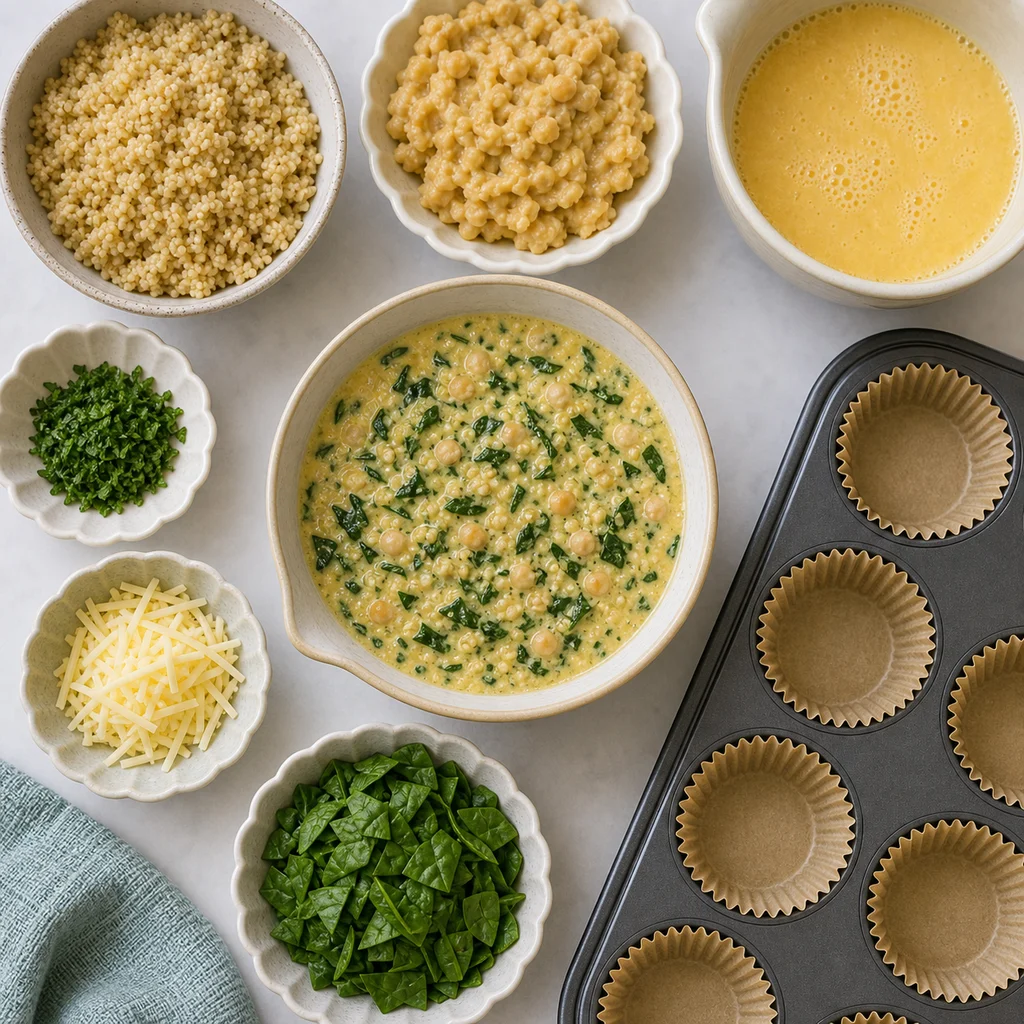 Savory Amaranth Chickpea Mini Quiches Mild Herbs ingredients image for TinyTummyTreats