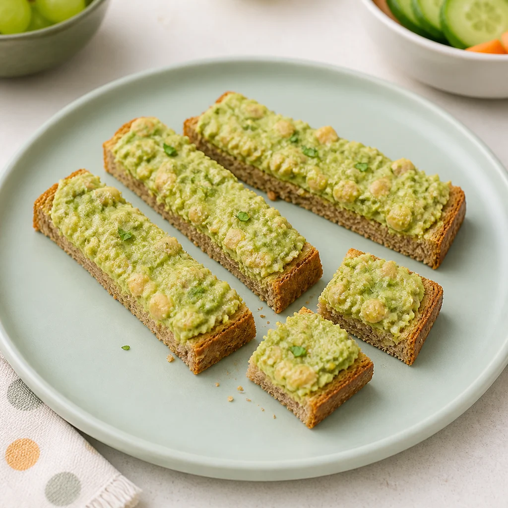 Savory Chickpea Avocado Spread Whole Grain Toast process image for TinyTummyTreats