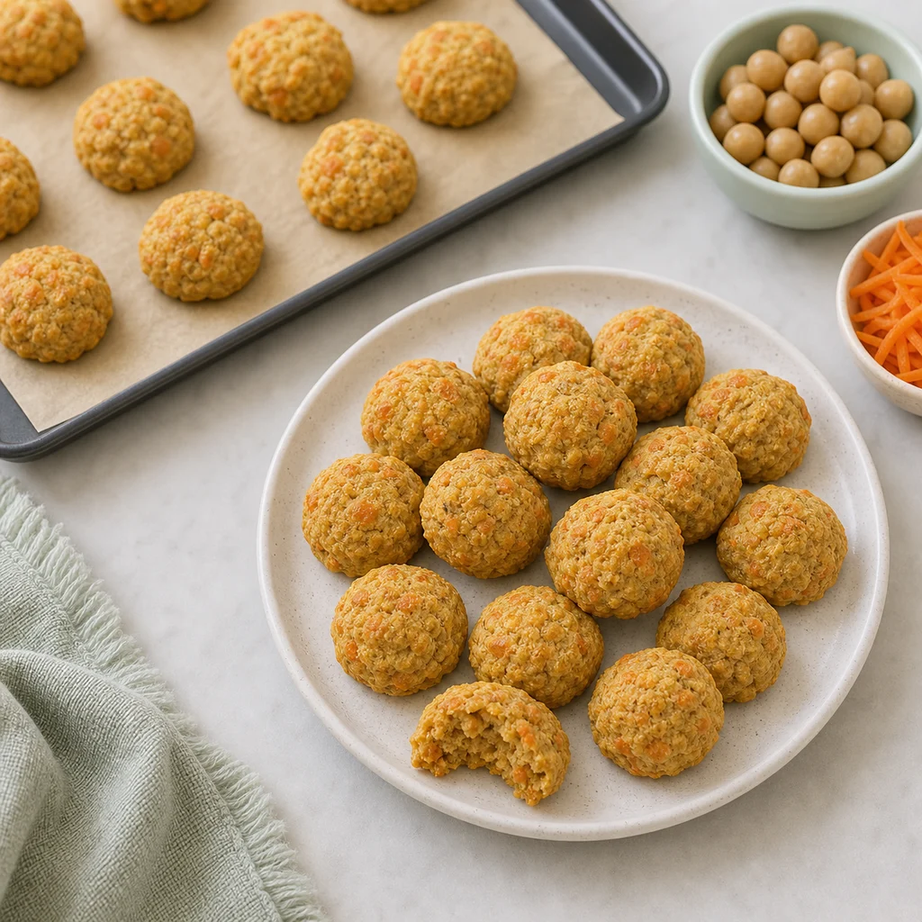 Savory Chickpea Carrot Mini Biscuit Bites process image for TinyTummyTreats