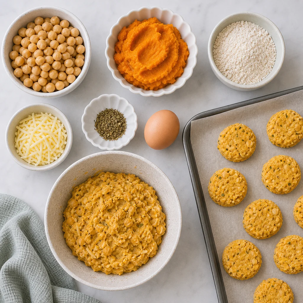 Savory Chickpea Pumpkin Biscuit Bites Italian Herbs ingredients image for TinyTummyTreats