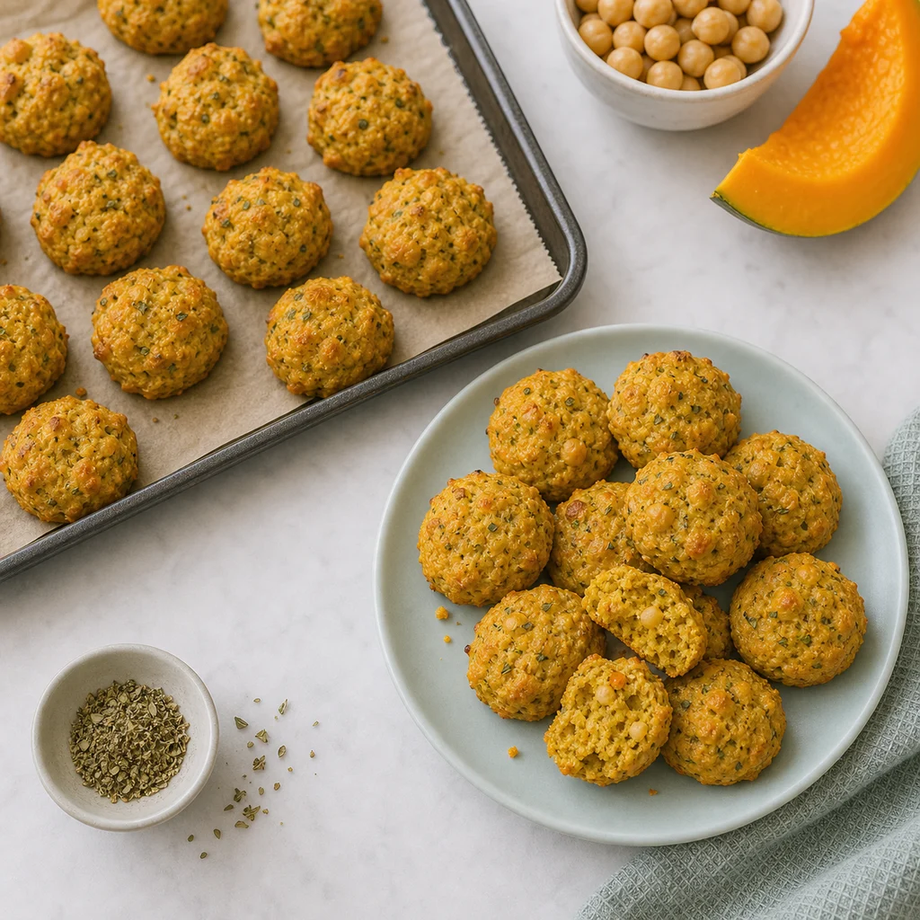 Savory Chickpea Pumpkin Biscuit Bites Italian Herbs process image for TinyTummyTreats