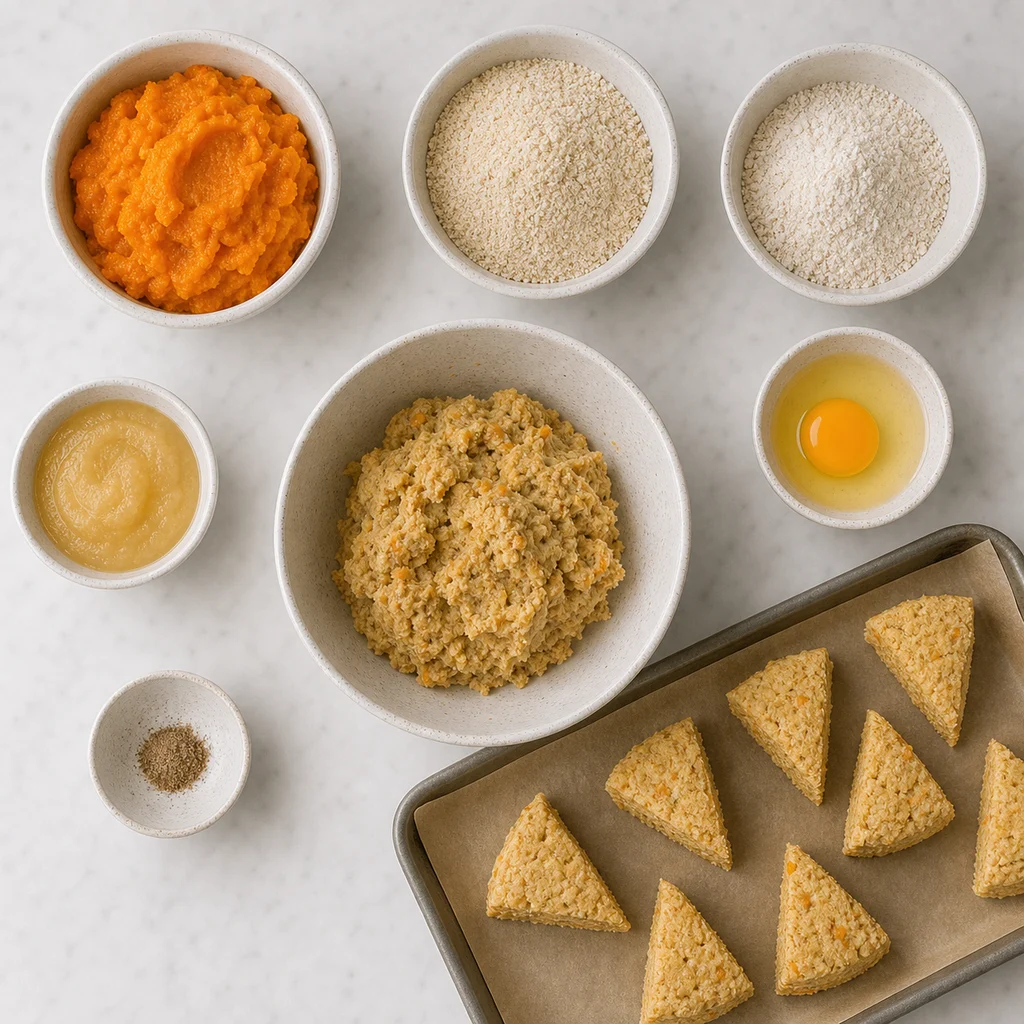 Soft Amaranth Sweet Potato Baby Scones Mild Cardamom ingredients image for TinyTummyTreats