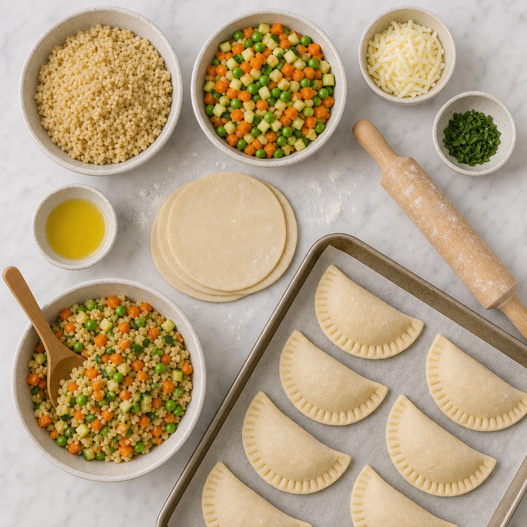 Soft Baked Vegetable Amaranth Empanadas ingredients image for TinyTummyTreats