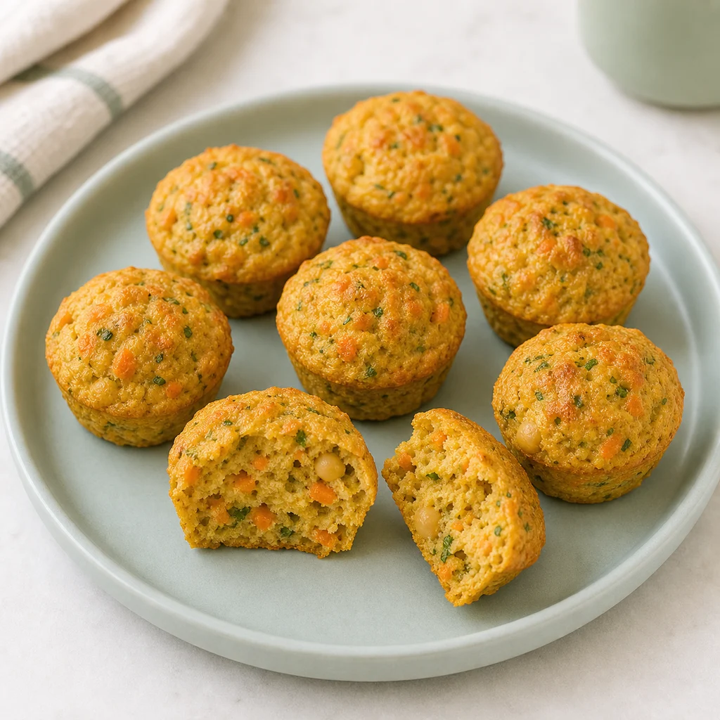 Soft Carrot Chickpea Savory Cupcakes Mild Herbs process image for TinyTummyTreats