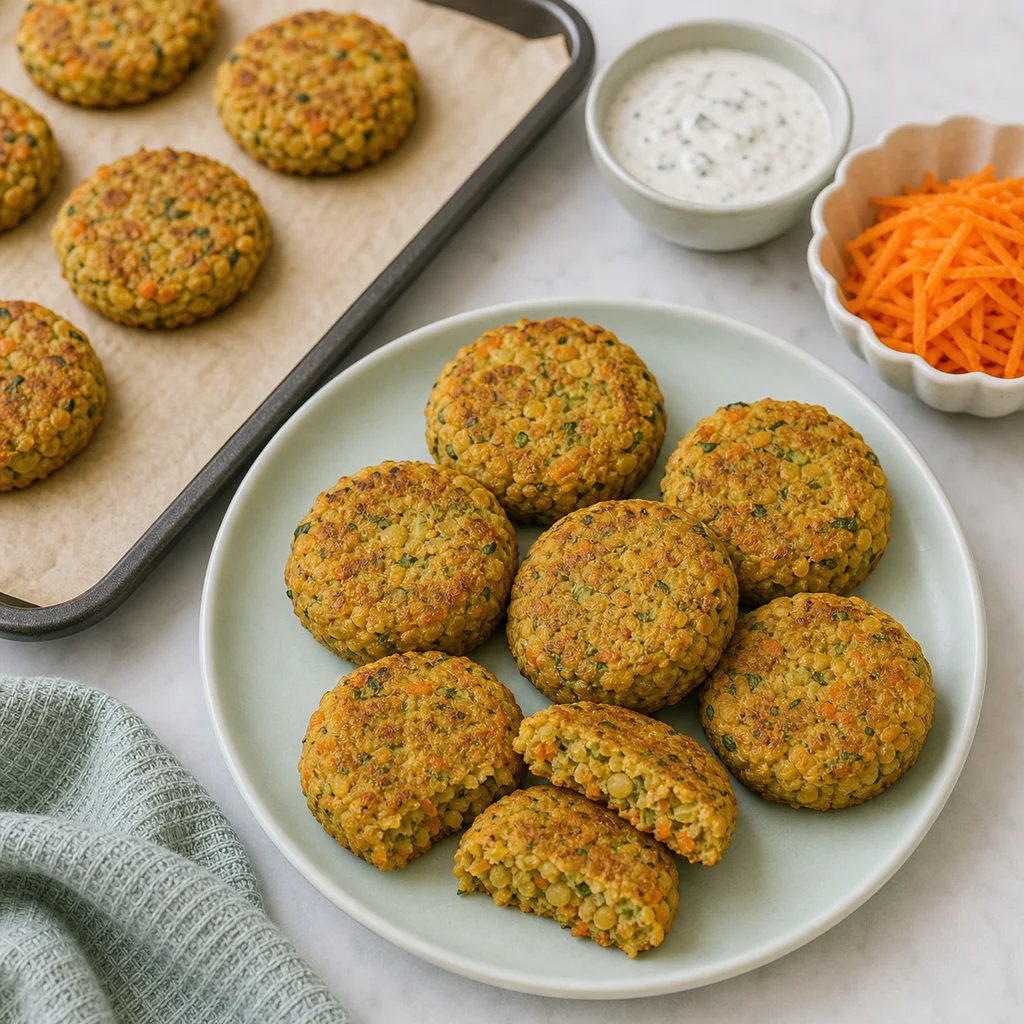 Soft Lentil Vegetable Patties Mild Herb process image for TinyTummyTreats
