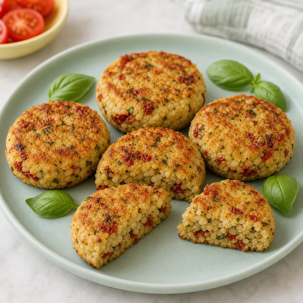 Sun Dried Tomato Basil Cauliflower Rice Cakes process image for TinyTummyTreats
