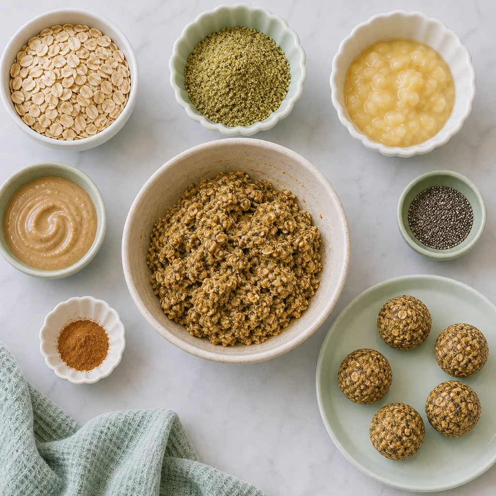 Sunflower Pumpkin Seed Energy Bites ingredients image for TinyTummyTreats