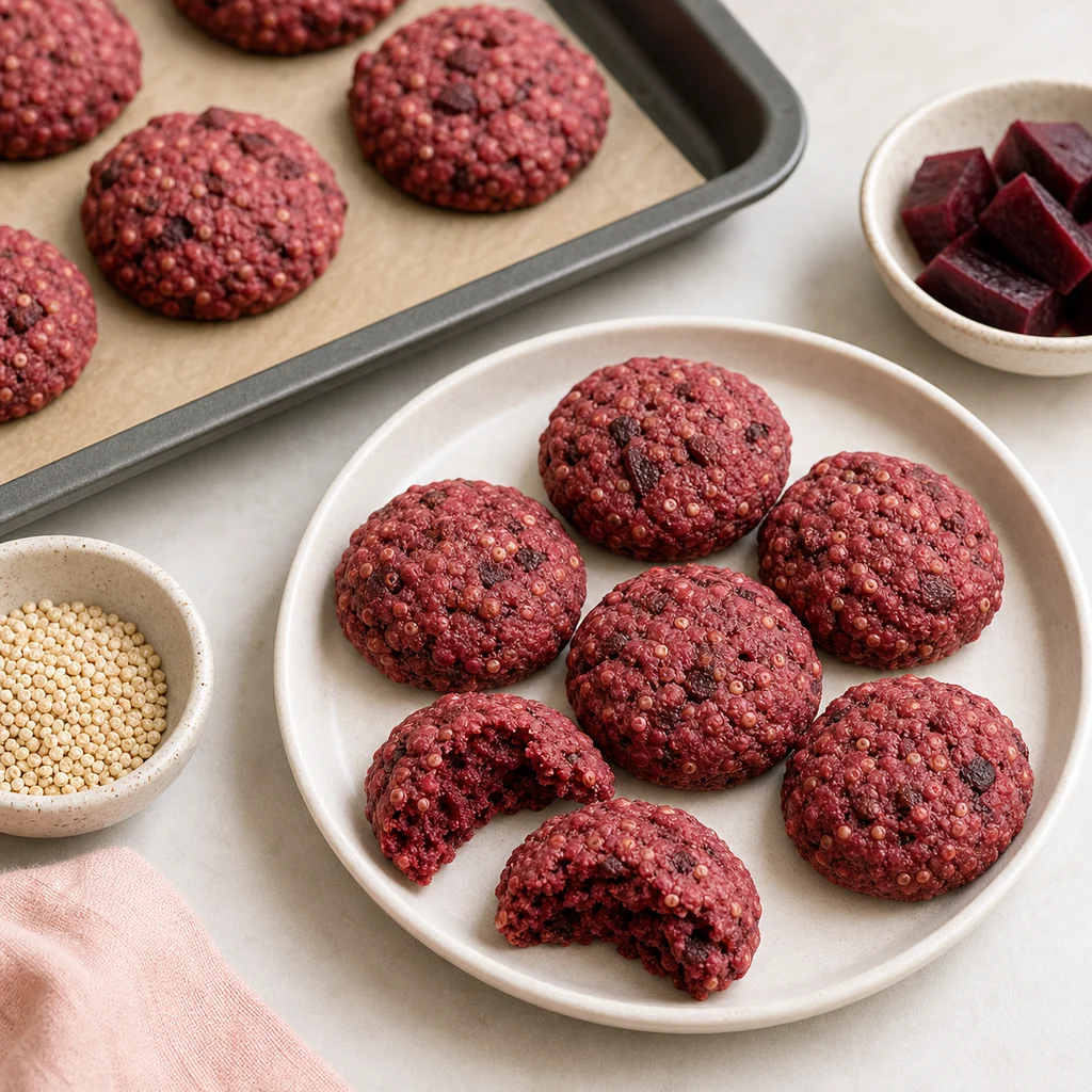 Sweet Beet And Quinoa Toddler Cookies process image for TinyTummyTreats