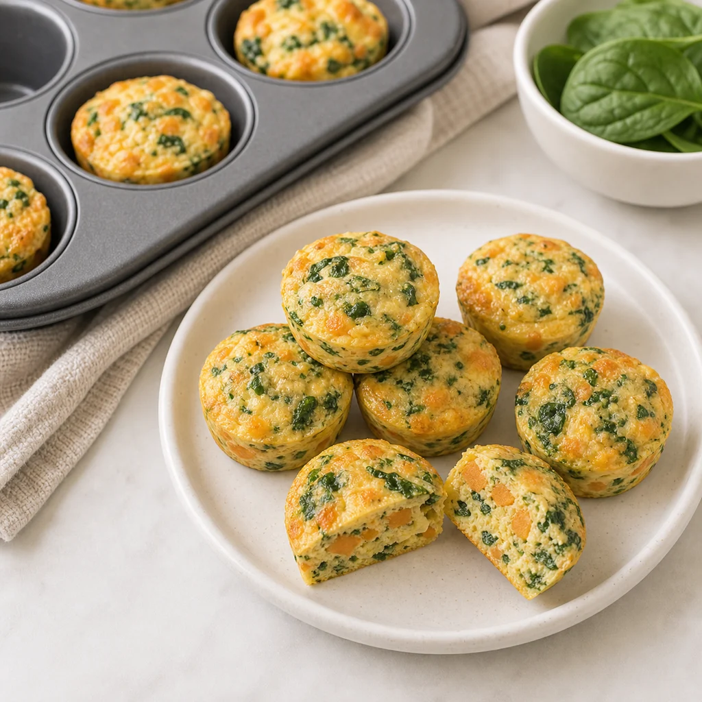 Sweet Potato Spinach Mini Savoury Cheesecakes process image for TinyTummyTreats