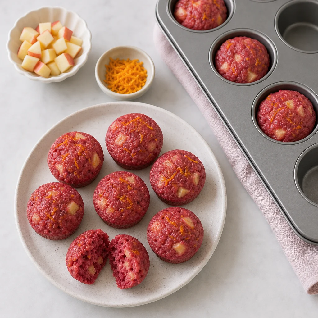 Tangy Beetroot Apple Mini Cakes Orange Zest process image for TinyTummyTreats