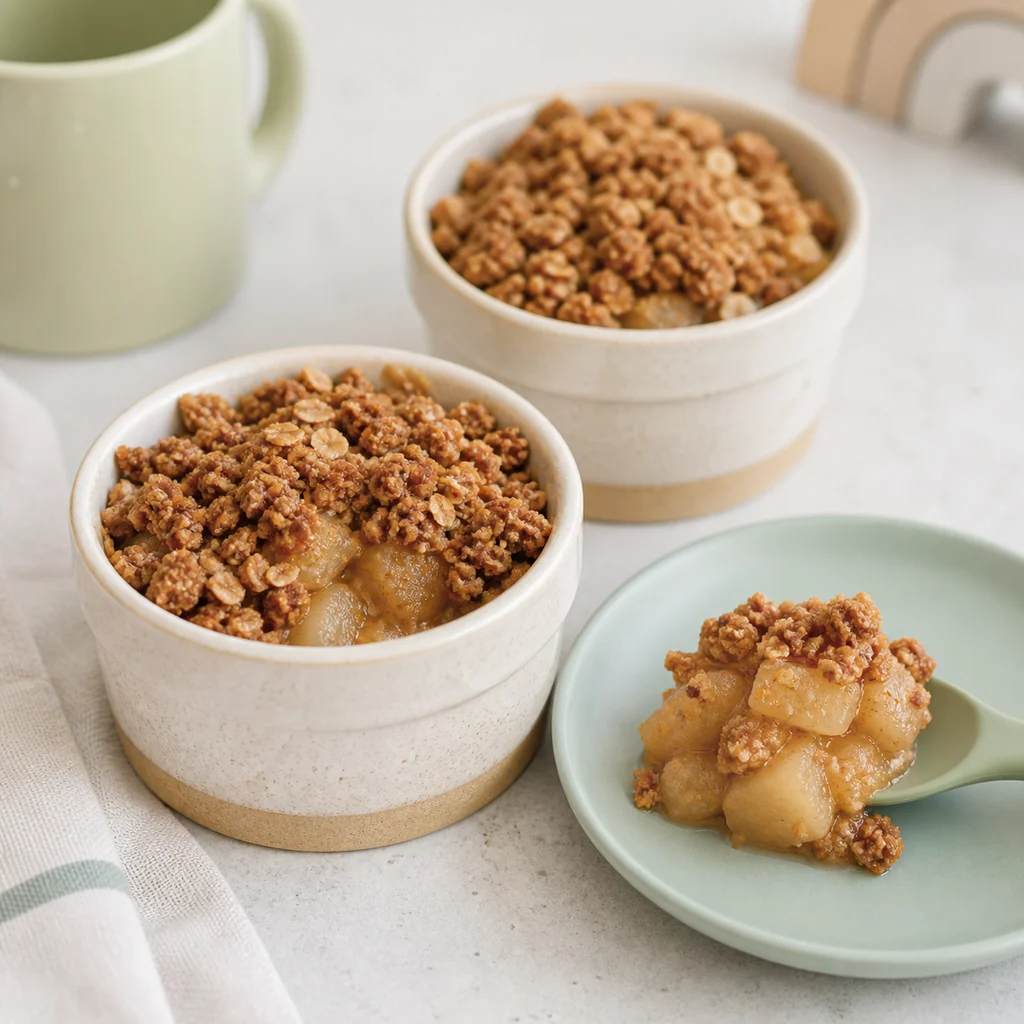Vegan Buckwheat Pear Soft Breakfast Crumble process image for TinyTummyTreats