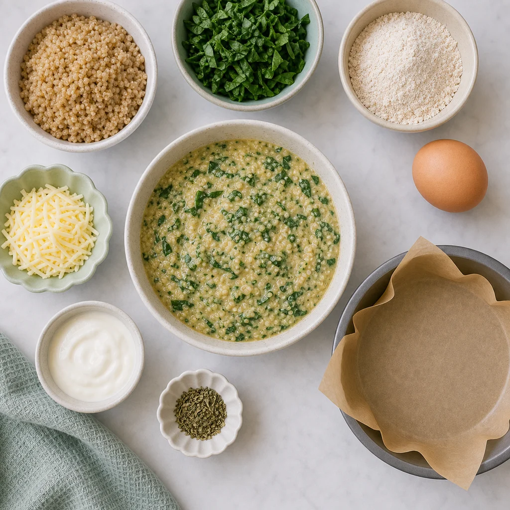 Whole Grain Amaranth Spinach Toddler Savory Cake ingredients image for TinyTummyTreats
