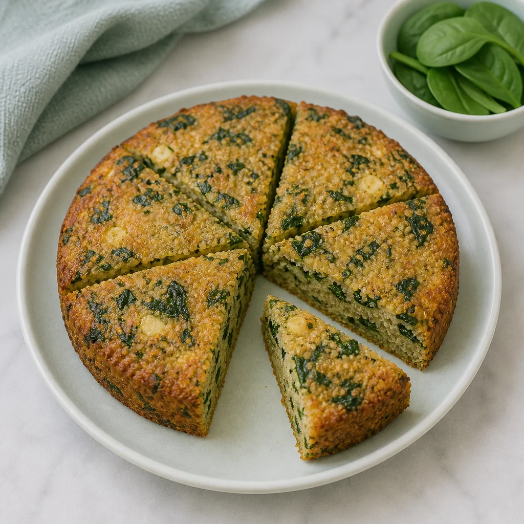 Whole Grain Amaranth Spinach Toddler Savory Cake process image for TinyTummyTreats