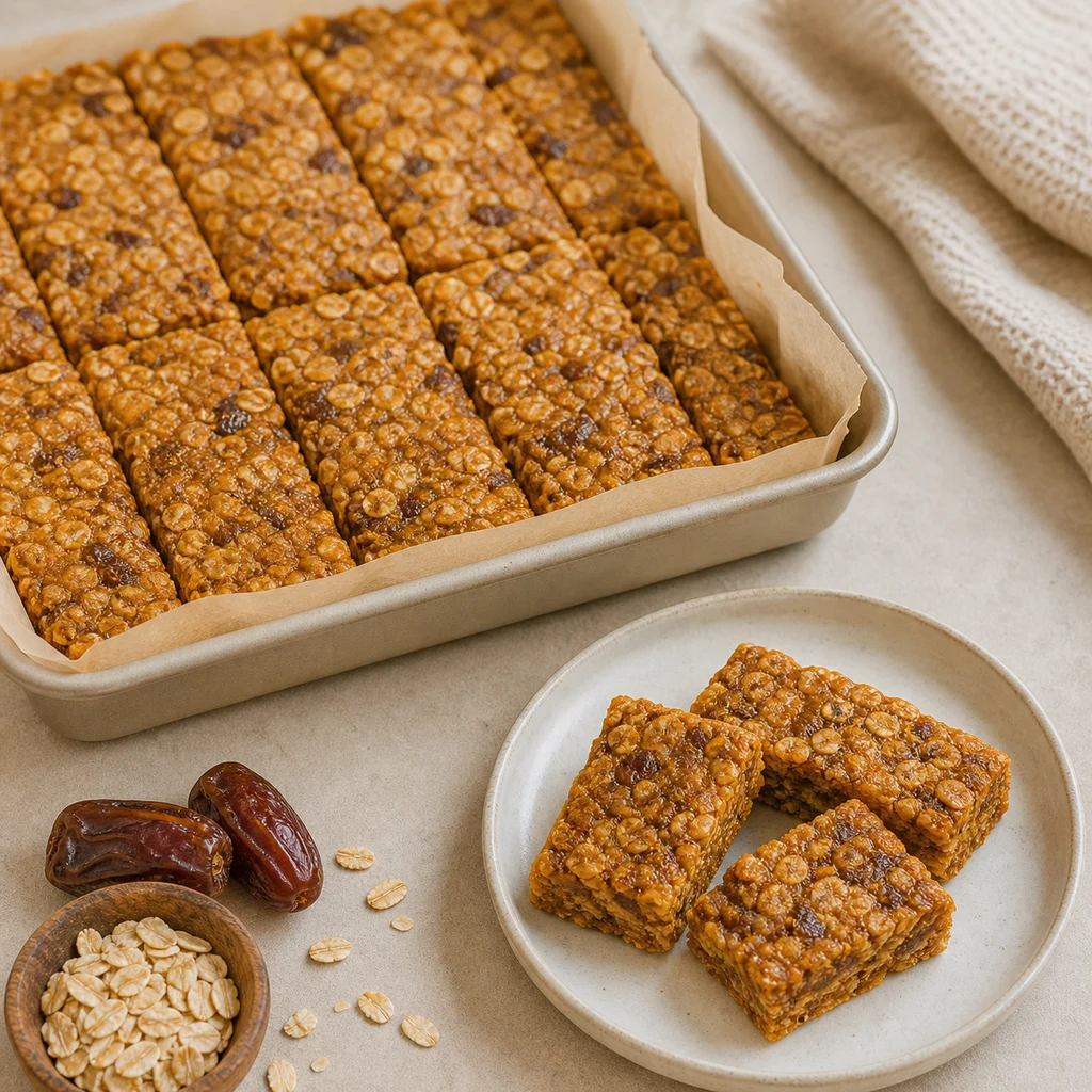 Wholesome No Bake Pumpkin Date Bars process image for TinyTummyTreats